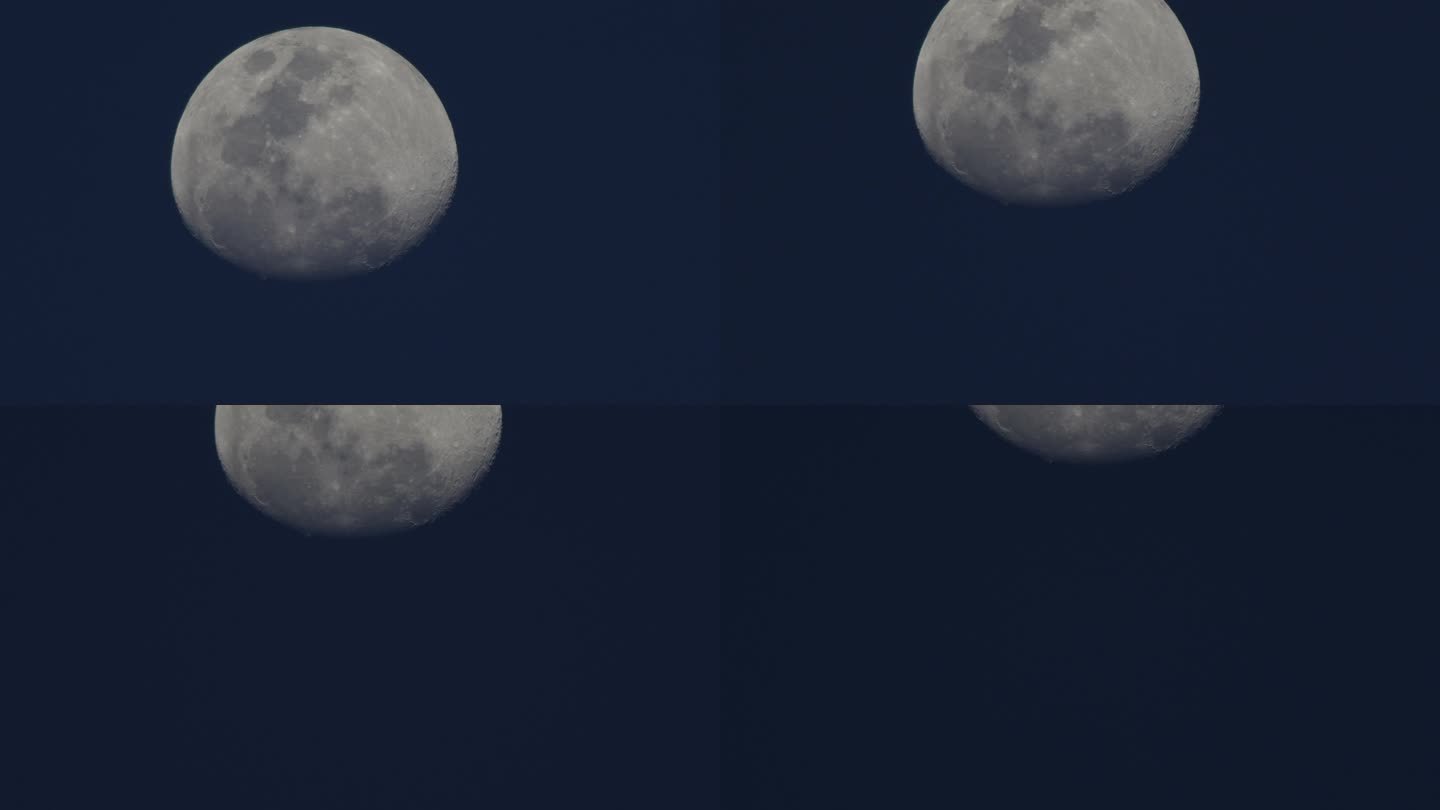 月升 月亮 延时  深夜月升
