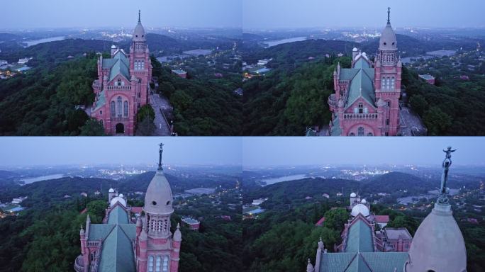 上海佘山国家森林公园山顶教堂夜景