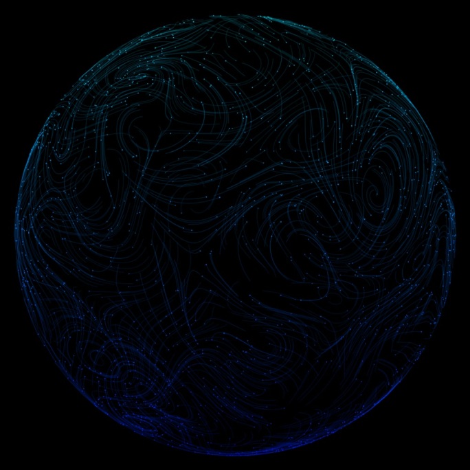 蓝色科技园粒子生长圆圈带通道素材