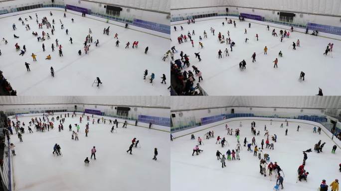 小学生孩童滑冰体验