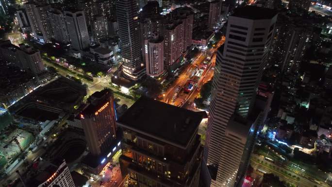 罗湖区深南东路夜景航拍