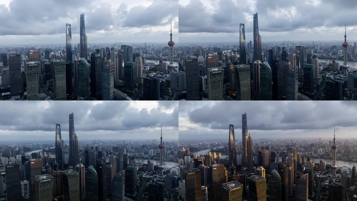 上海上海陆家嘴大范围延时云层移动
