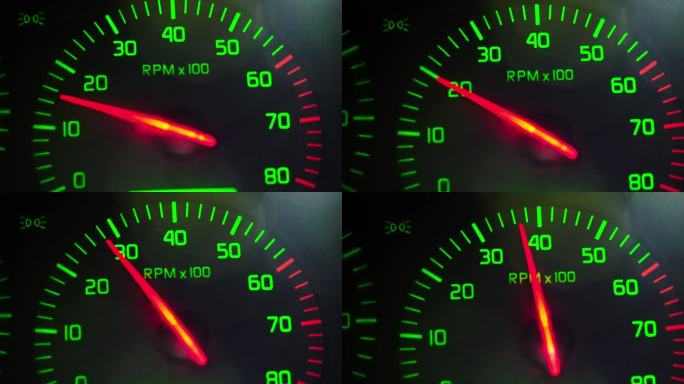 4K 汽车转速表动力加速发动机