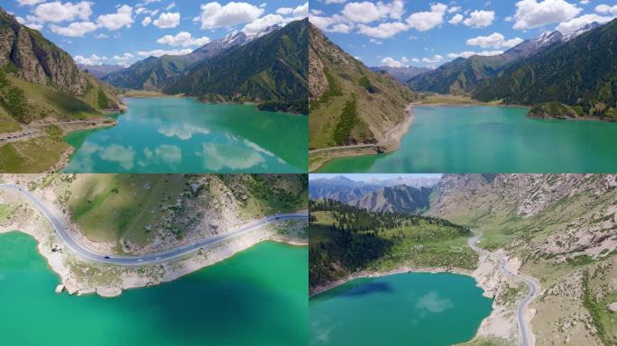 新疆大龙池景区4K航拍素材一