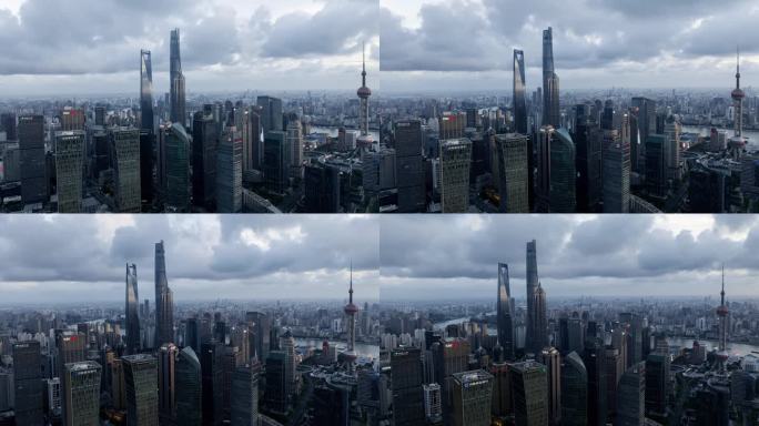 上海上海陆家嘴大范围延时云层加速移动