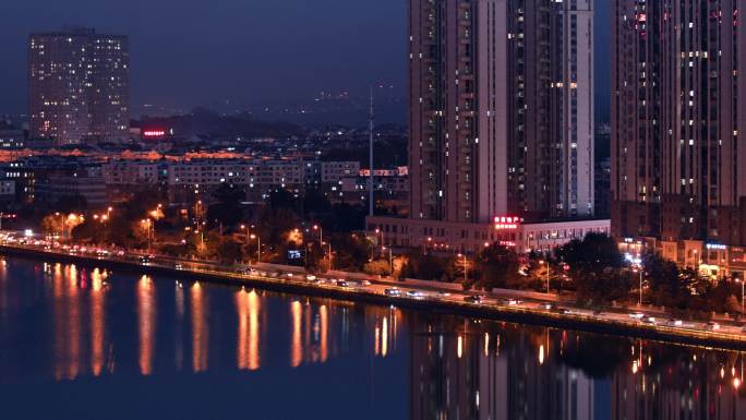 夜晚 浑河 城市 交通