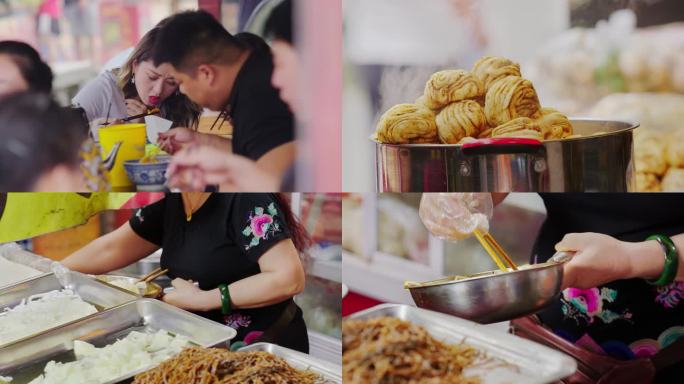 西安美食关中美食关中小吃花卷凉皮美食城市