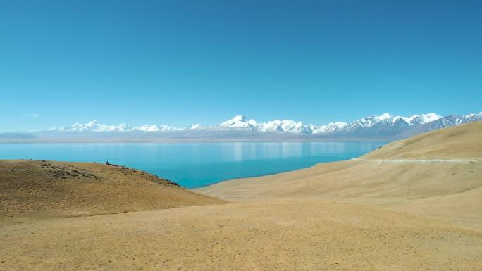 4K西藏日喀则圣湖佩枯措与希夏邦马峰航拍
