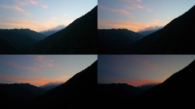 广西上林山中黄昏日落