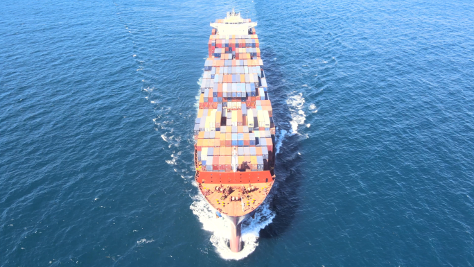 【4K】大型集装箱货轮大海航行 轮船 船