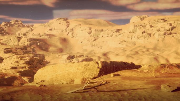 横版沙漠穿梭舞台美术高清led背景