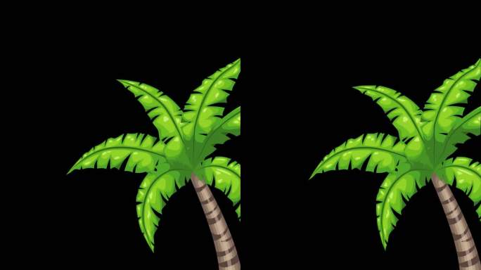 卡通椰子树通道视频—可循环