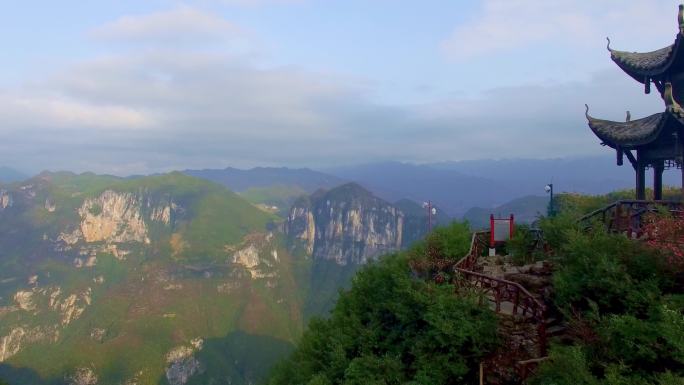 云阳 龙缸 地质公园景区 亭子 山区