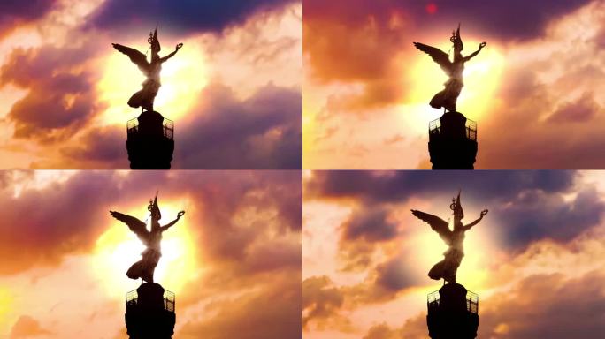太阳下的德国柏林胜利纪念柱