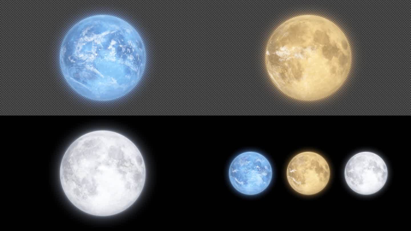 三组蓝白黄月亮带通道循环