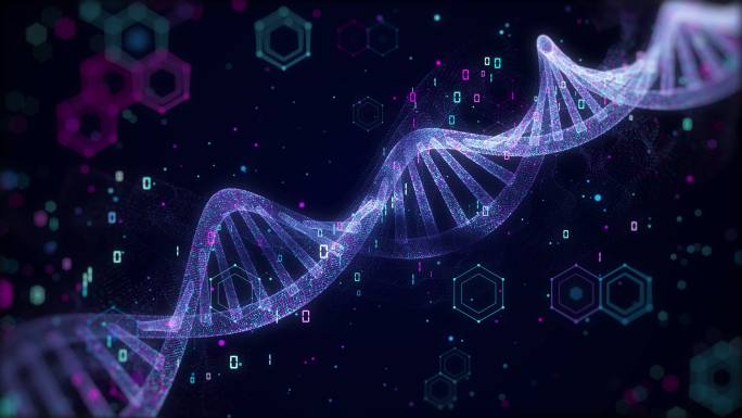 DNA数字链六边形变幻背景