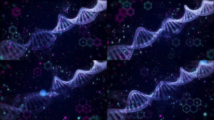 DNA数字链六边形变幻背景