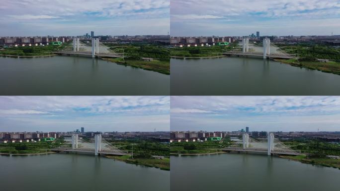 河南省郑州市新发展体育东运河公园航拍