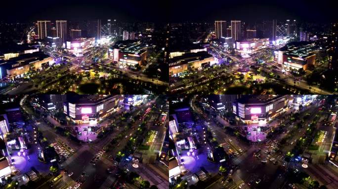 宁波新城夜景延时航拍