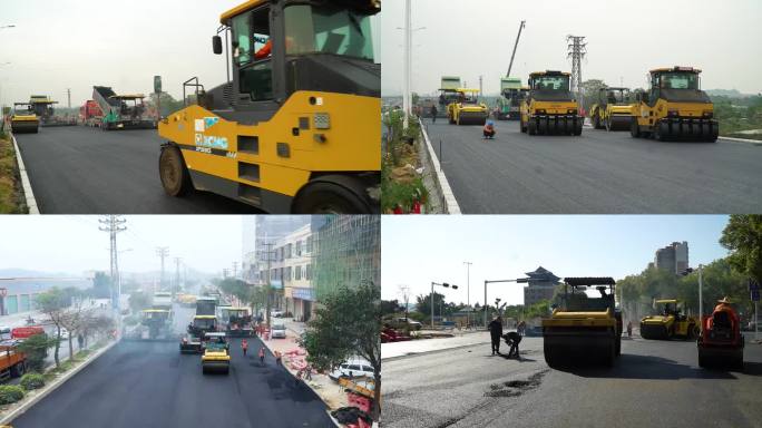 沥青路面施工延时素材