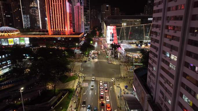 罗湖区人民南路夜景航拍