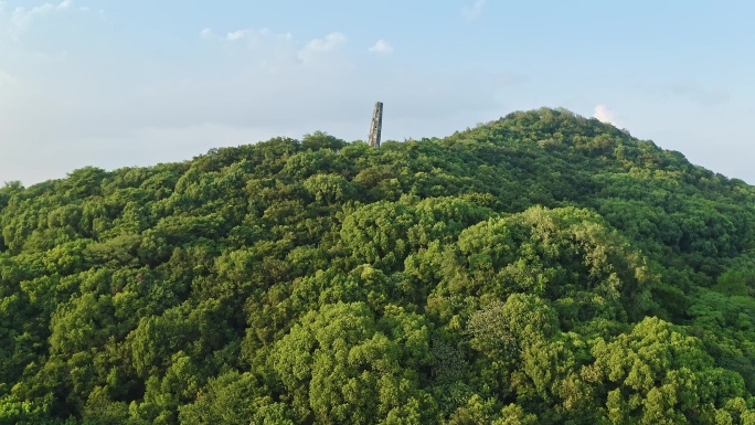 航拍上海松江天马山顶护珠塔