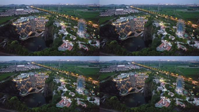 上海佘山世茂洲际酒店上海世茂深坑秘境夜景