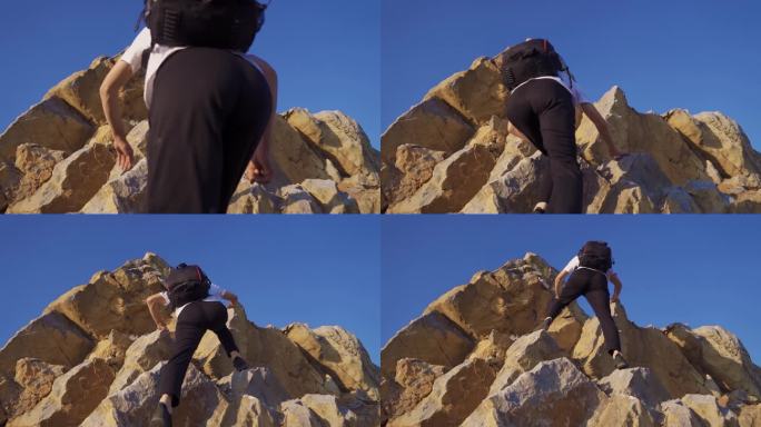 登山 爬山 攀爬 岩石 跨越 翻越高山