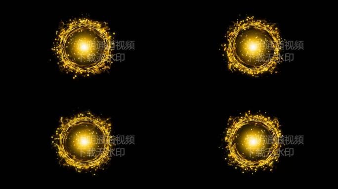 4K金色粒子能量圈通道视频-循环