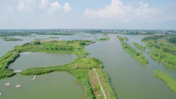 扬州北湖湿地公园4K航拍