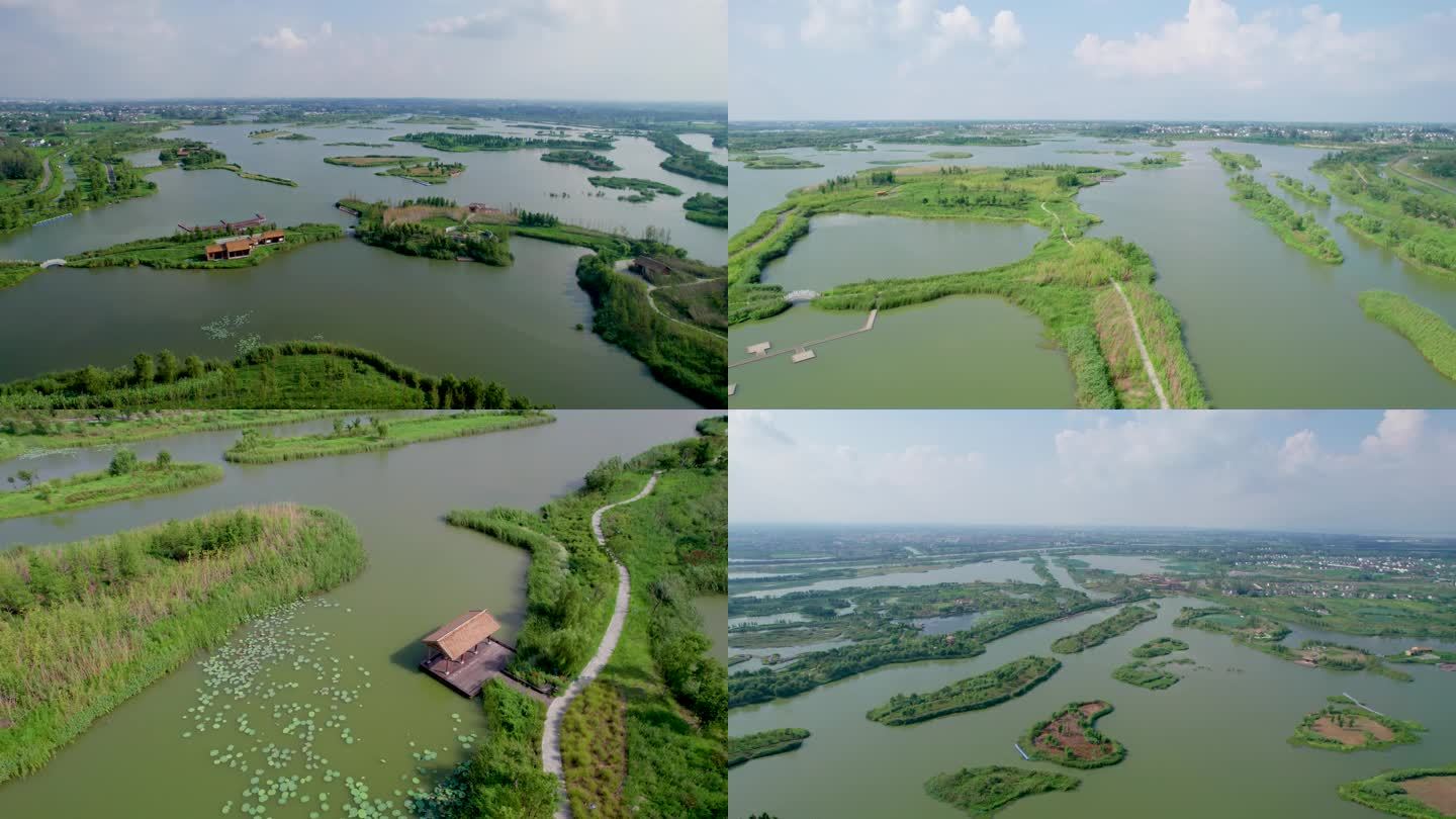 扬州北湖湿地公园4K航拍