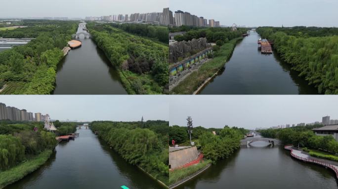西安汉城湖景区航拍4K