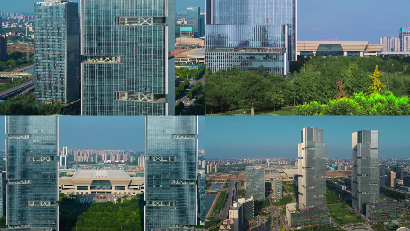 郑州东站 绿地中心4K航拍高清视频
