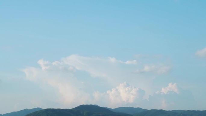 蓝天白云山延时日系小清新天空云朵飘动变化