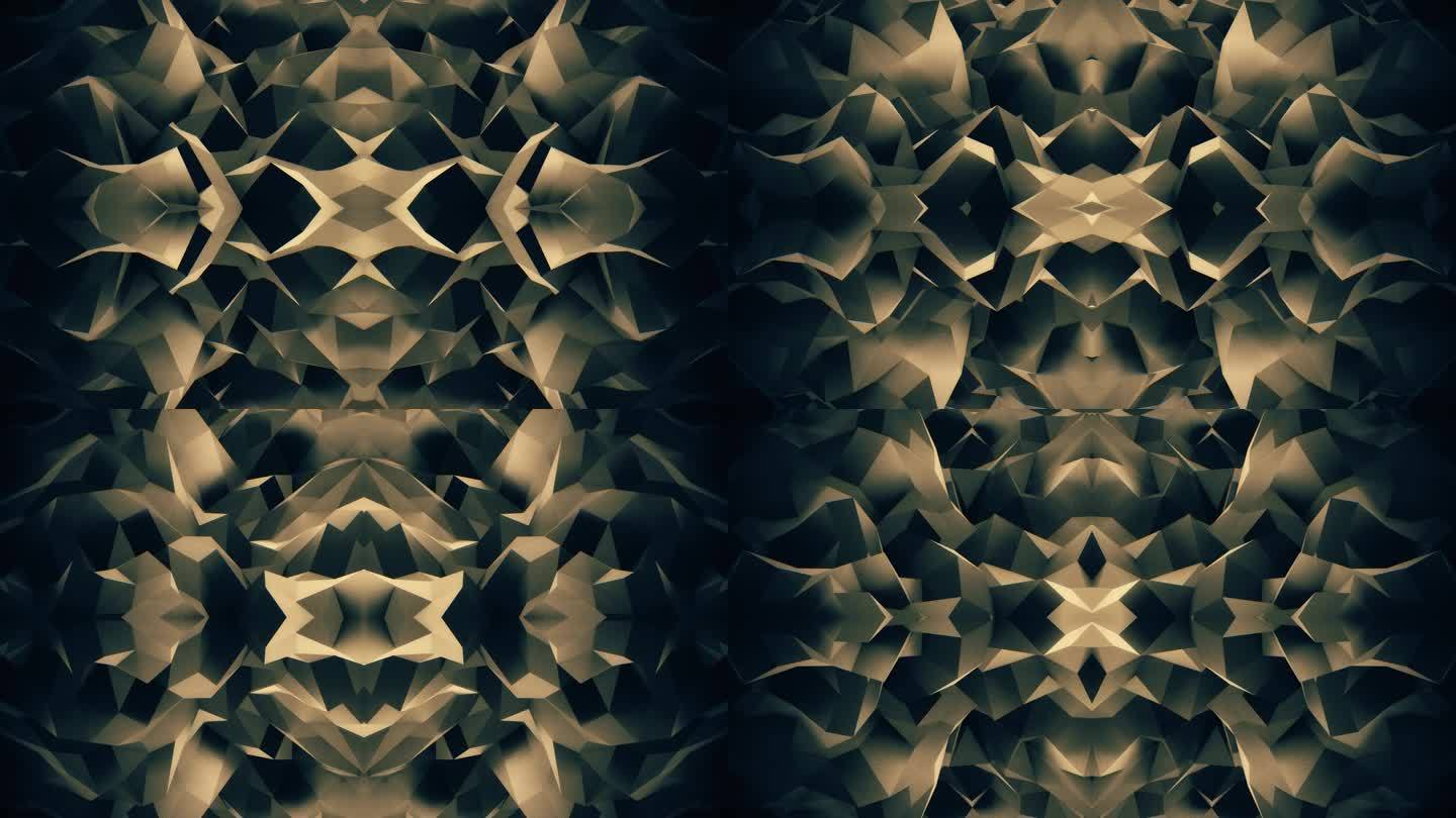 【4K时尚背景】棕色分形镜像抽象几何图形