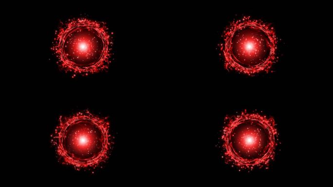 4K红色粒子能量圈通道视频-循环