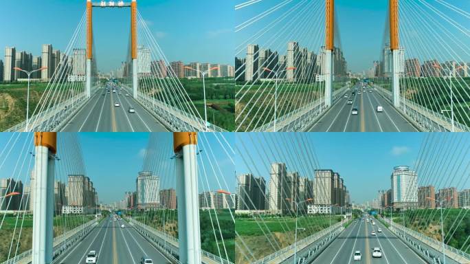 陕西榆林市朝阳桥地标航拍