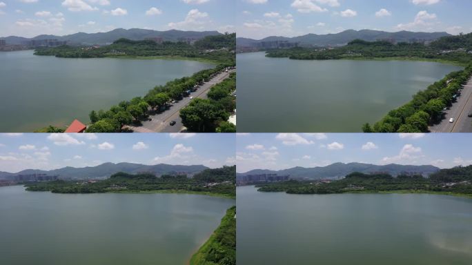深圳立新湖公园航拍