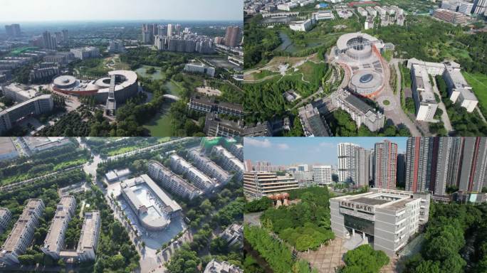 成都中医药大学多角度航拍