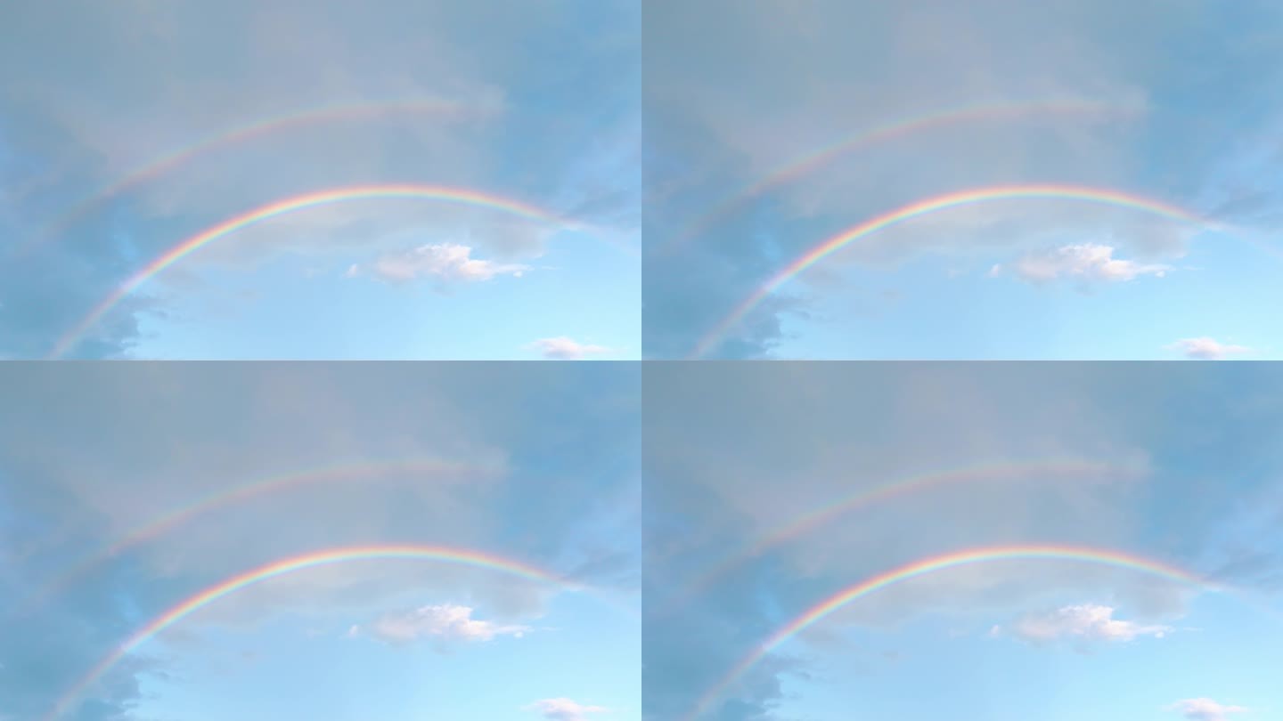 【4K正版】航拍天空中的双彩虹02