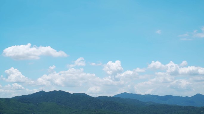 山天空蓝天白云延时日系小清新云朵飘动变化