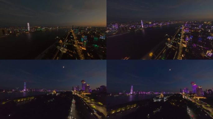 武汉中轴灯光秀航拍