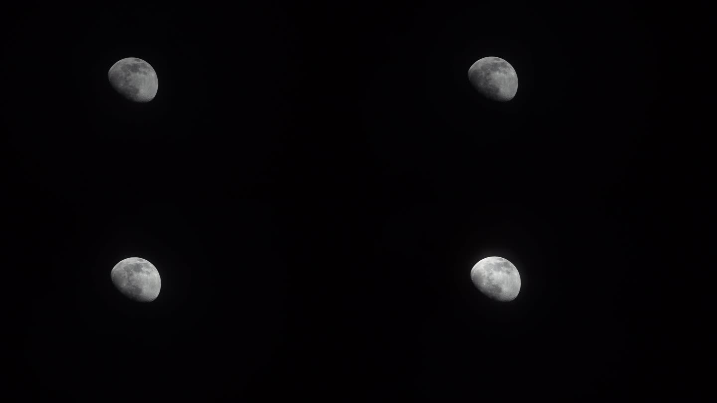 4K实拍 深夜的月亮 穿云黑色背景可商用