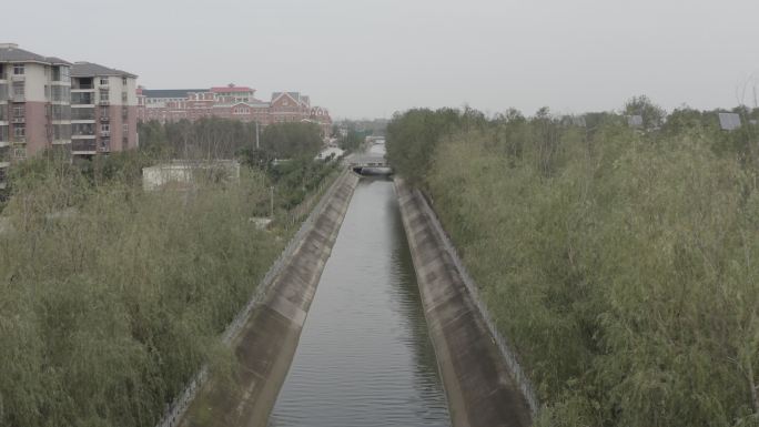 杞县自然景观河流公路航拍4K