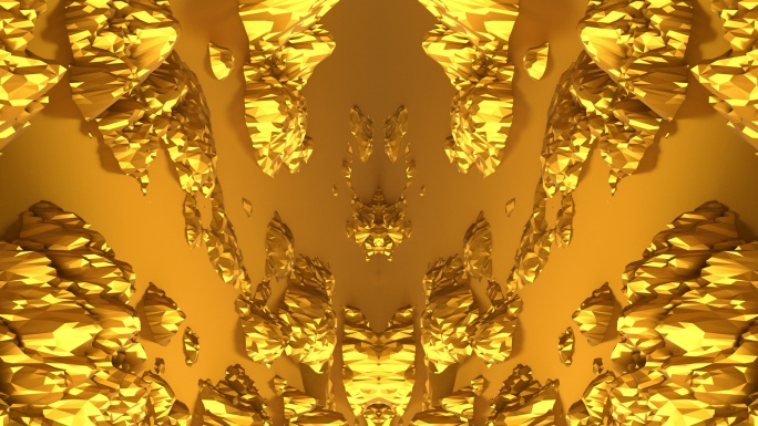 【4K时尚背景】皇宫视觉黄金镜像图形几何