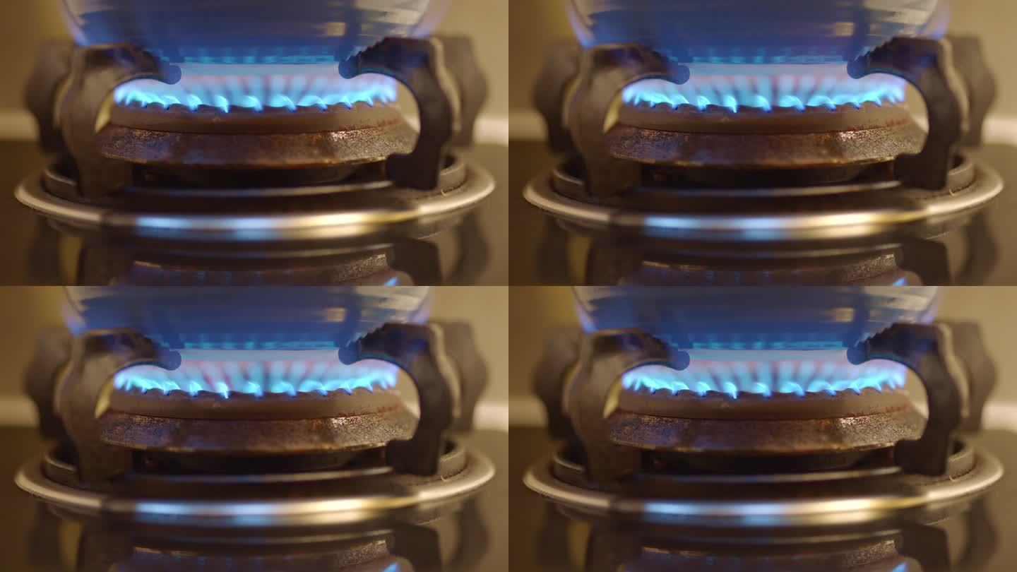 煤气灶 点火 厨房 天然气 锅
