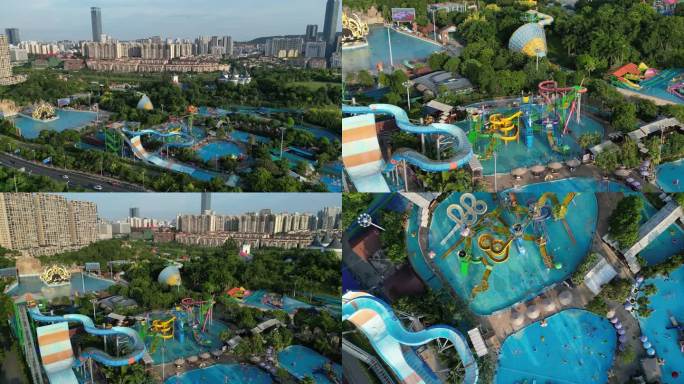 南宁凤岭儿童公园水世界4K航拍
