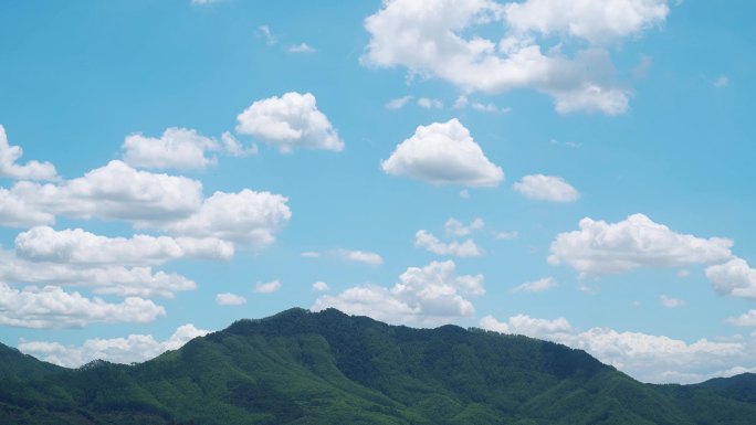 山蓝天白云延时日系小清新天空云朵飘动变化