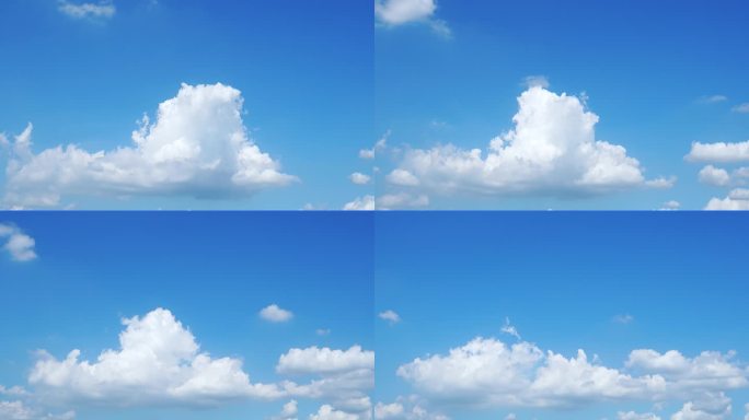 蓝天白云天空云延时小清新夏天云朵飘动云层