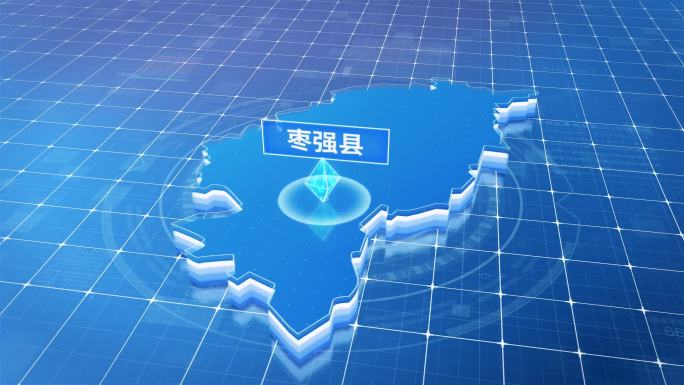 枣强县蓝色科技感定位地图